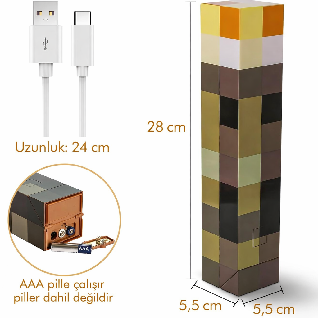 Minecraft Kumtaşı Meşale Işığı